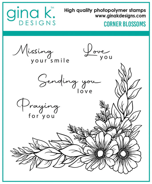 Corner Blossoms Mini Stamp Set - GIna K