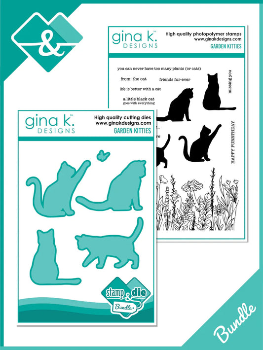 Garden Kitties Stamp & Die Set - Gina K