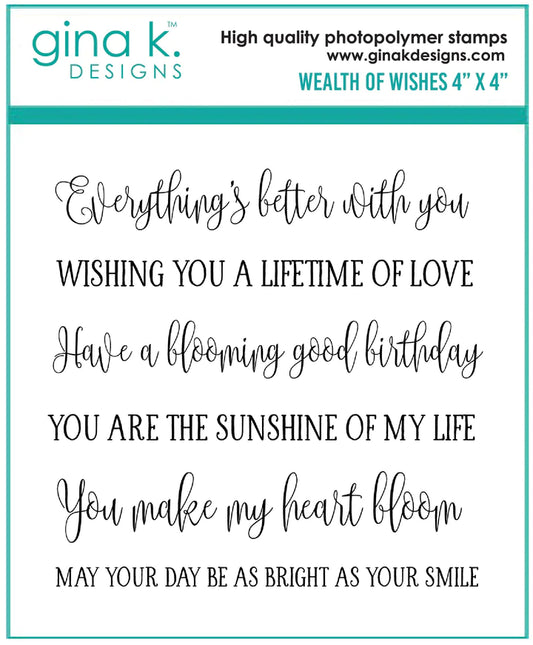 Wealth of Wishes Mini Stamp Set from Gina K Designs